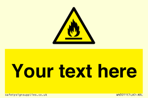 Custom flammable sign